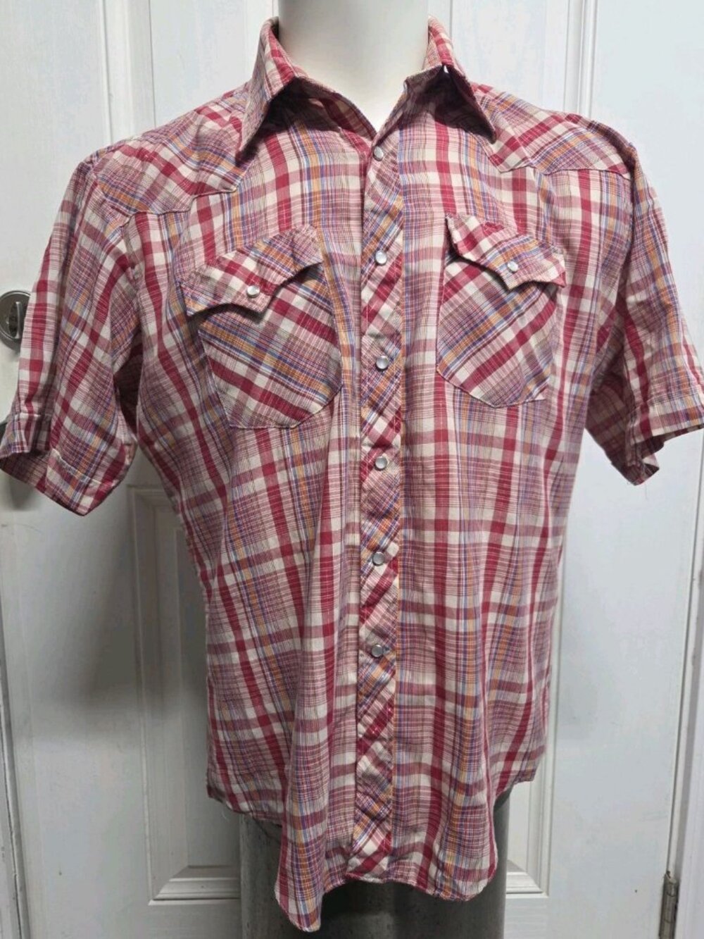 Authentic Western Youngblood’s Button Up Shirt Westernwear Red Plaid Large